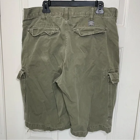 Polo Jeans Co. Ralph Lauren Distressed Faded Utility Cargo Shorts Men‎ 36 Green - Picture 3 of 5
